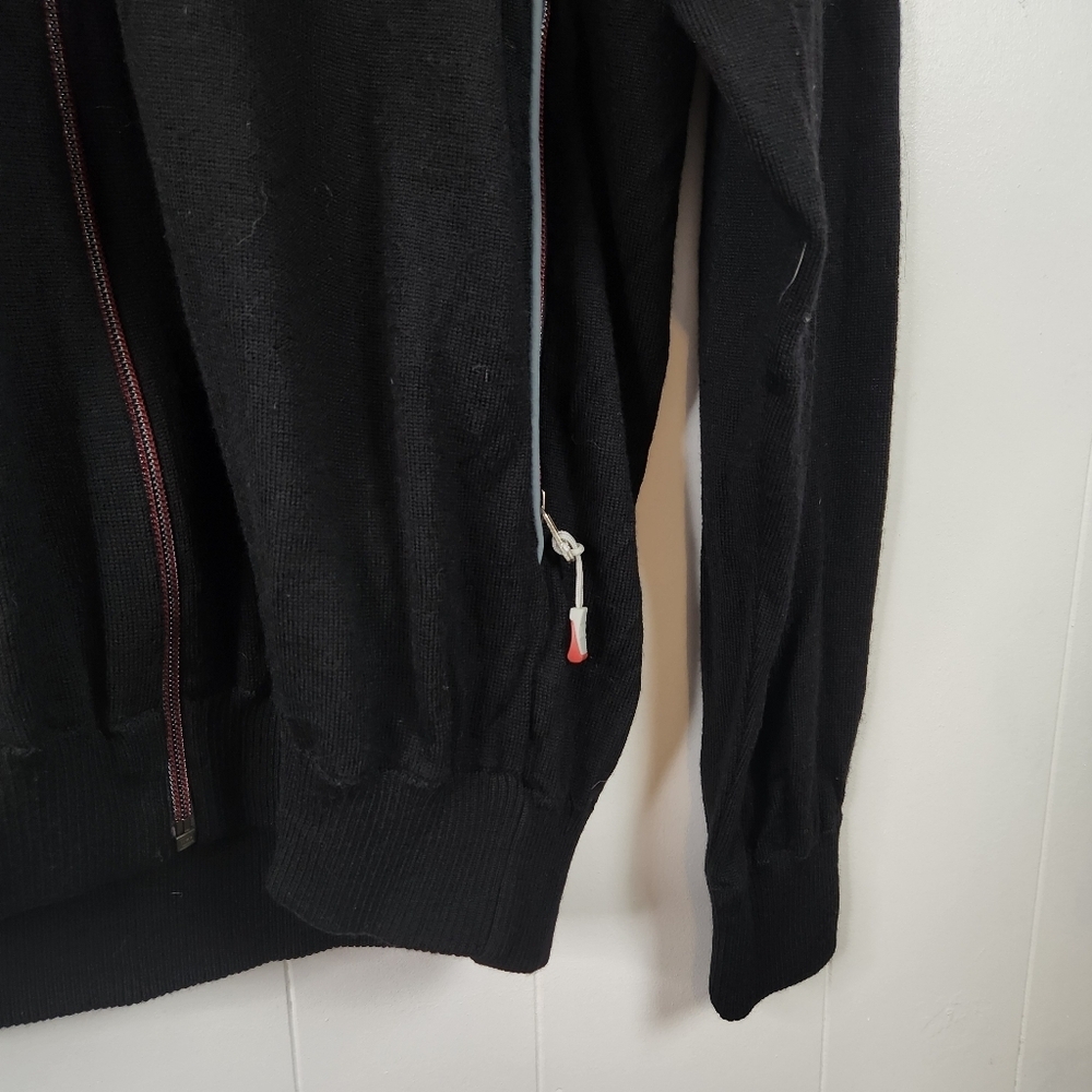 ERMENEGILDO ZEGNA 100% Wool Black Long Sleeve Full Zip Sweater Mens Size Medium - Picture 5 of 11
